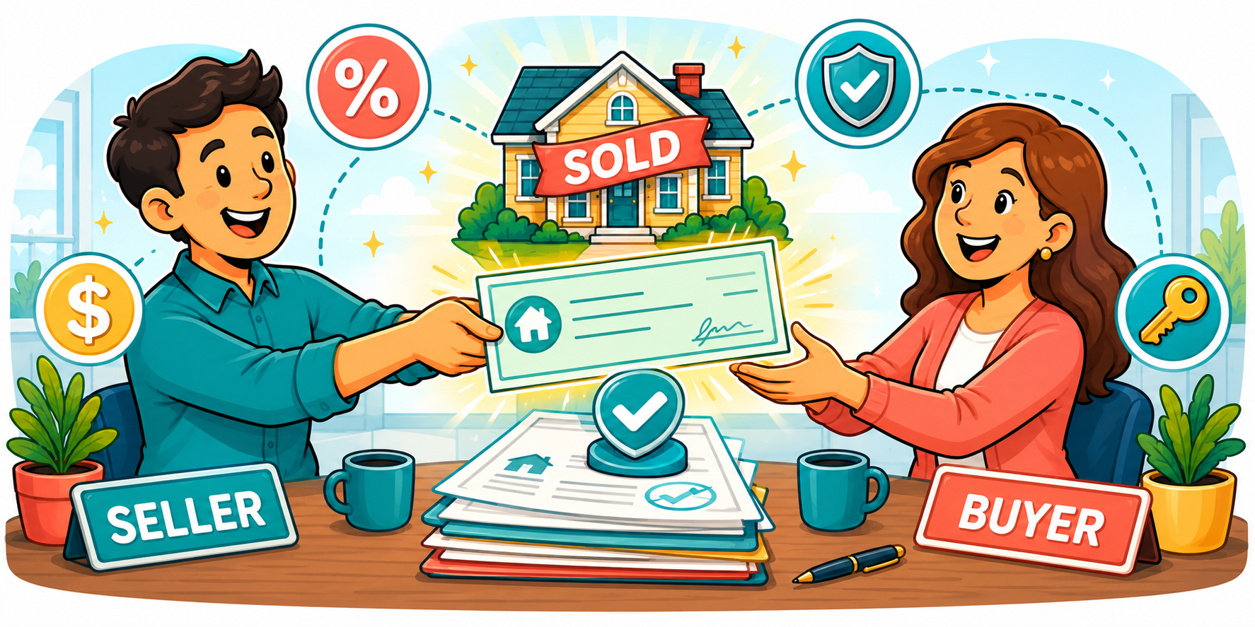 Illustrated guide to seller concessions for home buyers in Washington State showing how sellers can cover closing costs by loan type limits including conventional FHA VA and USDA programs and how to structure a concession request in your offer